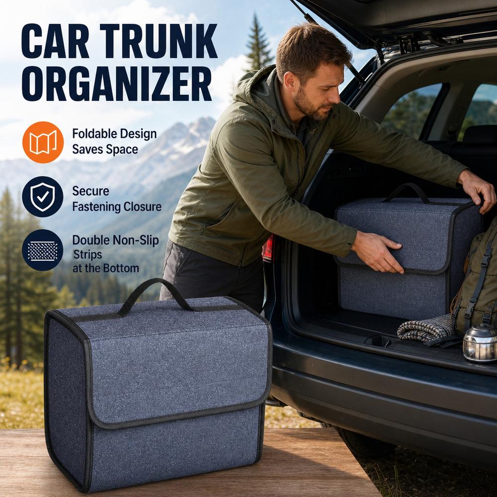 Car Trunk Organizer Foldable Storage Box - Универсальный органайзер для багажника автомобиля, большая