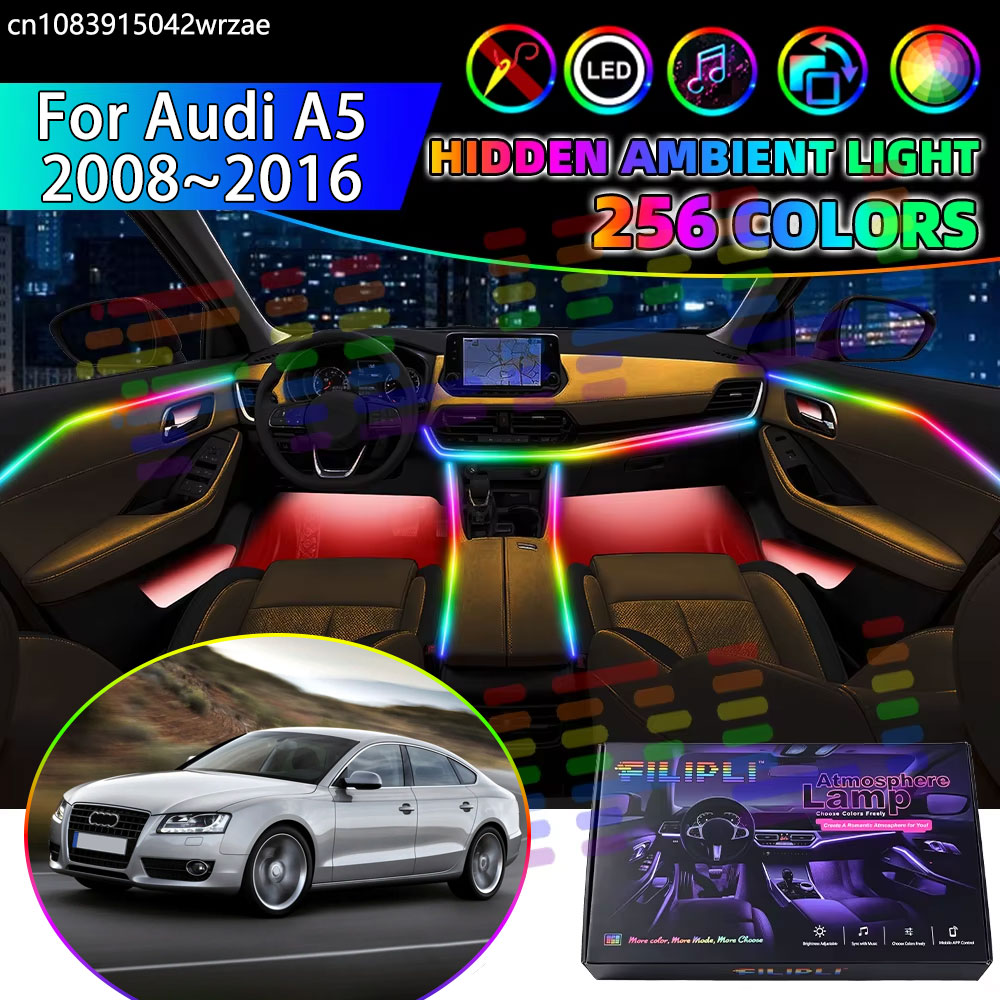 Для Audi A5 2008~2016 8T 8F MK – обзор и цена Led Ambient Interior Car Lights App Control