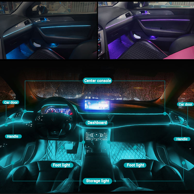 Светодиодная подсветка для ног – обзор и цена Led Ambient Interior Car Lights App Control