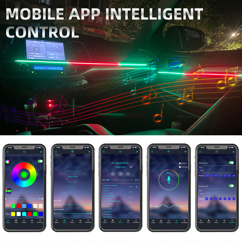 Светодиодная подсветка для ног – обзор и цена Led Ambient Interior Car Lights App Control